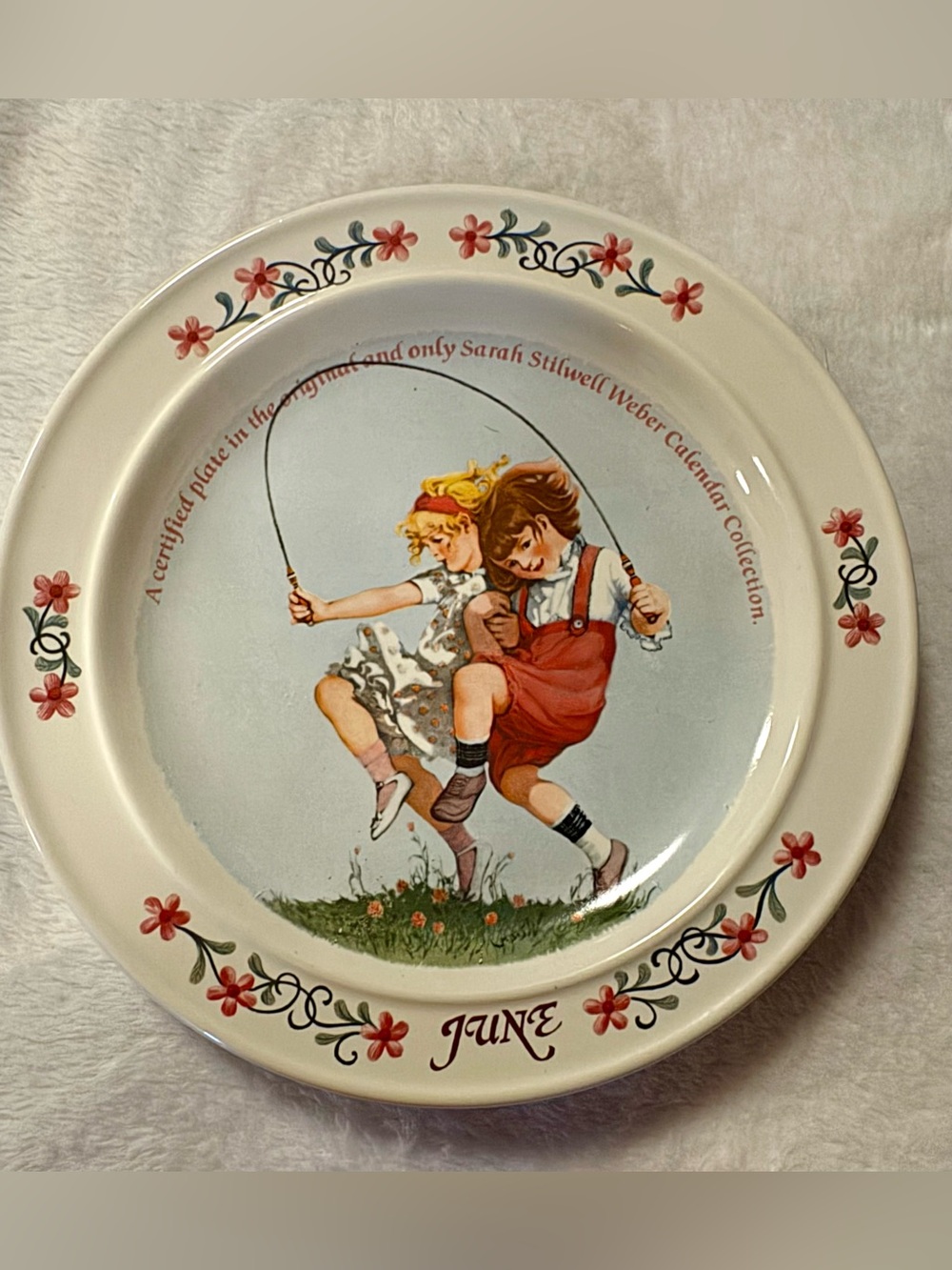 Vintage 1984 June plate summer joy